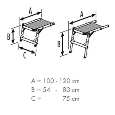 Hailo TP1 trappeplatform aluminium