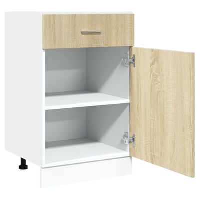 vidaXL skuffeunderskab 50x46x81,5 cm konstrueret træ sonoma-eg