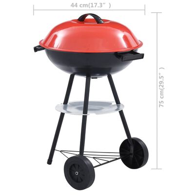 vidaXL kulgrill med hjul str. XXL transportabel 44 cm