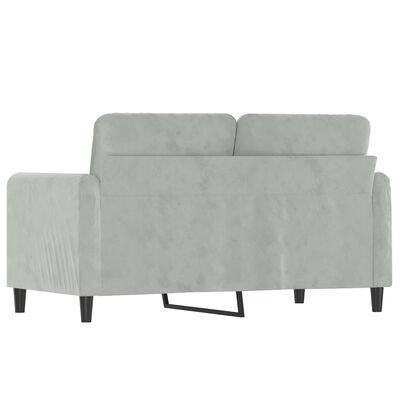 vidaXL 2-personers sofa 120 cm velour lysegrå