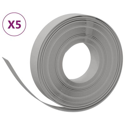 vidaXL græskanter 5 stk. 10 m 10 cm polyethylen grå
