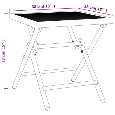 vidaXL foldbart havebord 38x38x38 cm stål og meshstof antracitgrå