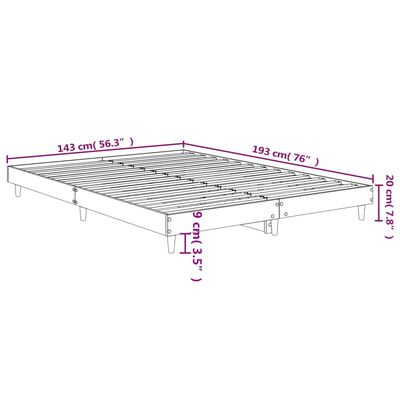 vidaXL sengeramme 140x190 cm uden madras konstrueret træ sonoma-eg