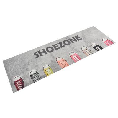 vidaXL køkkentæppe 60x180 cm Shoezone-design vaskbart fløjl