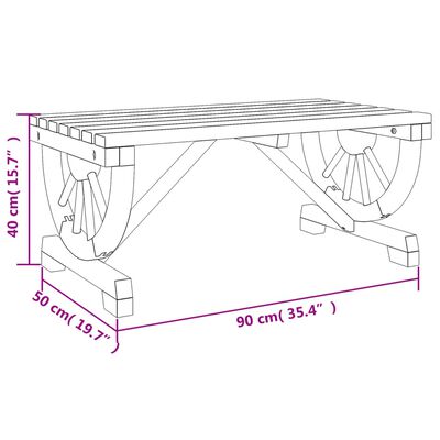 vidaXL havebord 90x50x40 cm massivt grantræ