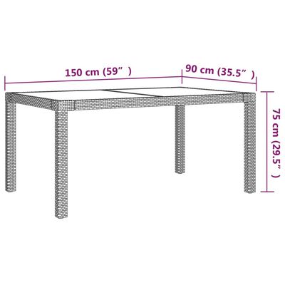 vidaXL udendørs spisebordssæt 7 dele med hynder polyrattan hvid