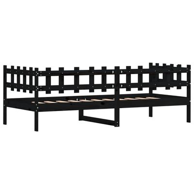 vidaXL daybed 90x200 cm massivt fyrretræ sort