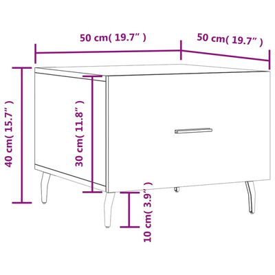 vidaXL sofaborde 2 stk. 50x50x40 cm konstrueret træ brun egetræsfarve