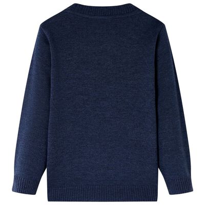 Sweater til børn str. 140 strikket marineblå