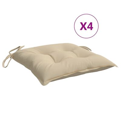 vidaXL stolehynder 4 stk. 40x40x7 cm oxfordstof beige