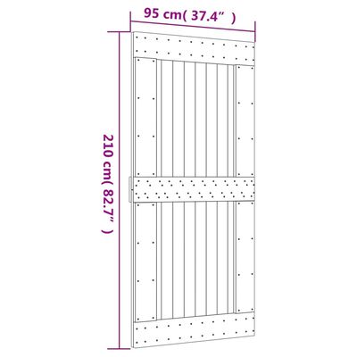 vidaXL skydedør med monteringssæt 95x210 cm massivt fyrretræ