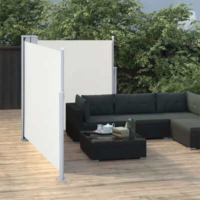 vidaXL sammenrullelig sidemarkise 117x600 cm cremefarvet