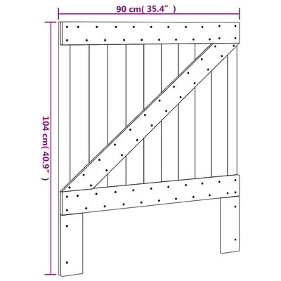 vidaXL sengegavl 90x104 cm massivt fyrretræ