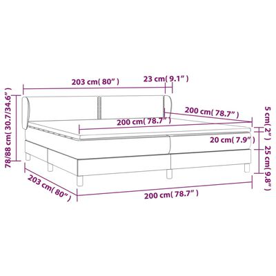 vidaXL kontinentalseng med madras 200x200 cm kunstlæder cremefarvet