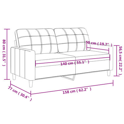 vidaXL 2-personers sofa 140 cm stof lysegul