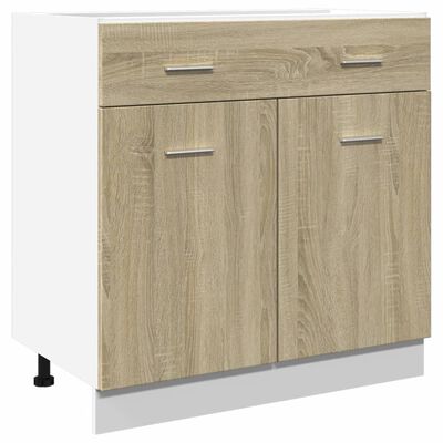 vidaXL skuffeunderskab 80x46x81,5 cm konstrueret træ sonoma-eg