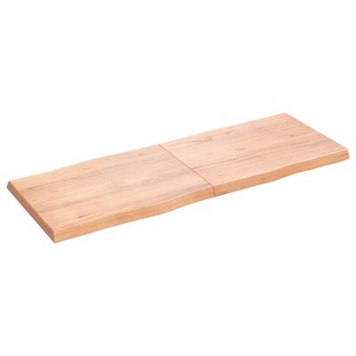 vidaXL bordplade 160x60x(2-6) cm naturlig kant behandlet træ lysebrun