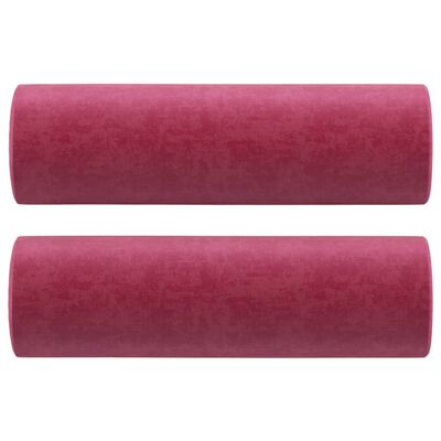 vidaXL pyntepuder 2 stk. Ø15x50 cm velour vinrød