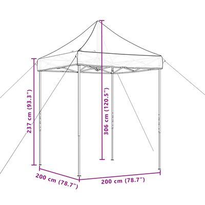 vidaXL pop op-festtelt 200x200x306 cm foldbart gråbrun