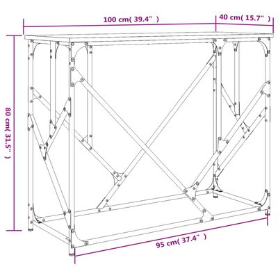 vidaXL konsolbord 100x40x80 cm konstrueret træ sort