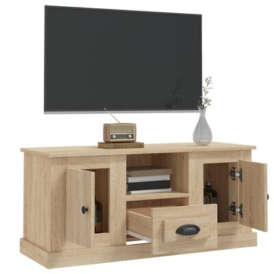 vidaXL tv-bord 100x35,5x45 cm konstrueret træ sonoma-eg