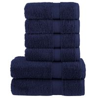 vidaXL håndklæder 6 stk. Premium 600 g/m2 100 % bomuld marineblå
