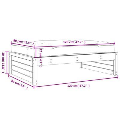 vidaXL udendørs fodskammel 120x80 cm imprægneret fyrretræ