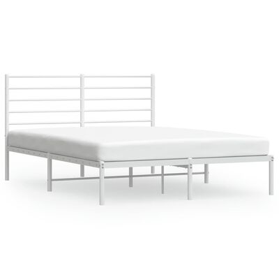 vidaXL sengeramme med sengegavl 140x190 cm metal hvid