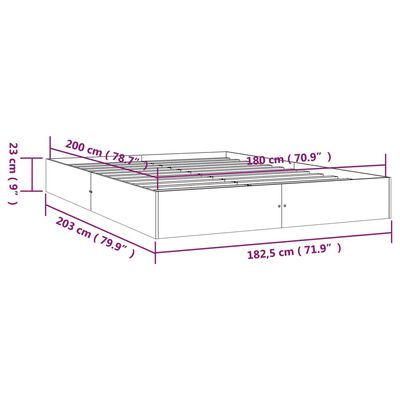 vidaXL sengestel 180x200 cm Super King massivt fyrretræ hvid