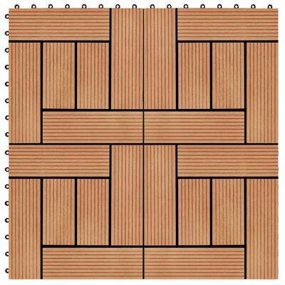 vidaXL terrassefliser 11 stk. WPC 30 x 30 cm 1 m2 teakfarvet