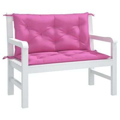 vidaXL hynder til havebænk 2 stk. 2 stk. 100x50x7 cm stof pink