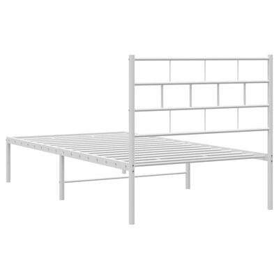 vidaXL sengeramme med sengegavl 100x190 cm metal hvid