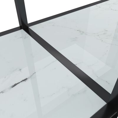 vidaXL konsolbord 140x35x75,5 cm hærdet glas hvid