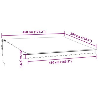 vidaXL markise 450x300 cm automatisk betjening brun