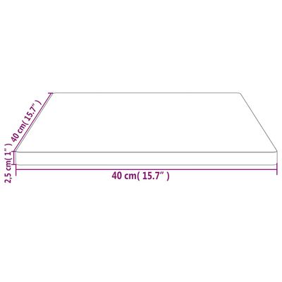 vidaXL bordplade 40x40x2,5 cm firkantet massivt fyrretræ