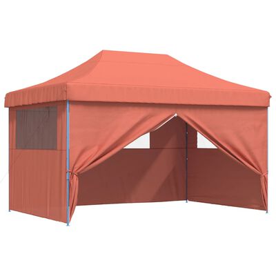 vidaXL foldbart pop-up festtelt med 4 sidevægge terracotta