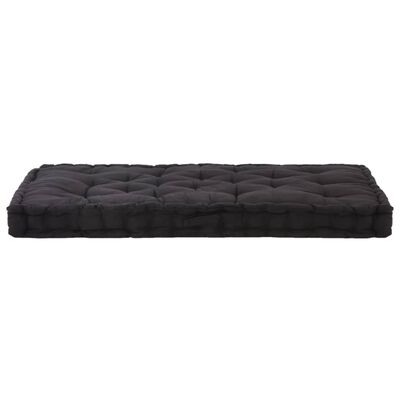 vidaXL hynde til pallesofa 120x80x10 cm bomuld sort