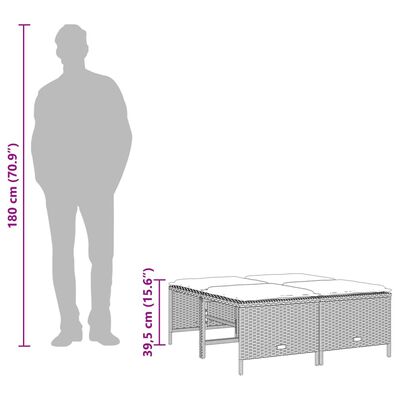 vidaXL haveskamler 4 stk. med hynder polyrattan brun