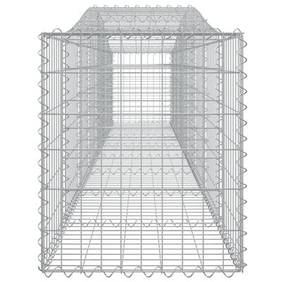 vidaXL buet gabionkurv 400x50x60/80 cm galvaniseret jern