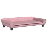 vidaXL sofa til børn 100x50x26 cm velour lyserød