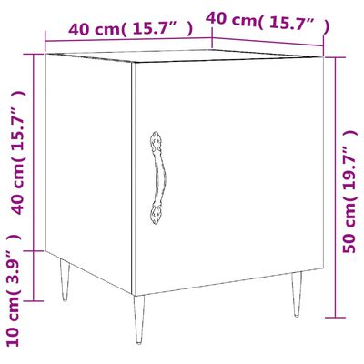 vidaXL sengeborde 2 stk. 40x40x50 cm konstrueret træ betongrå