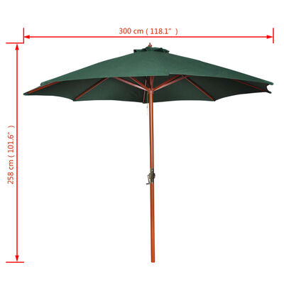 vidaXL parasol 258 cm grøn