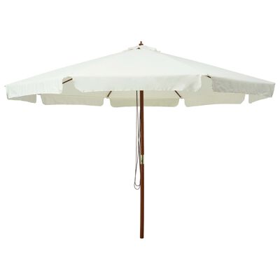vidaXL parasol med træstang 330 cm sandhvid