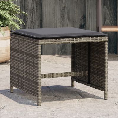 vidaXL haveskamler 4 stk. med hynder 40x40x35 cm polyrattan grå