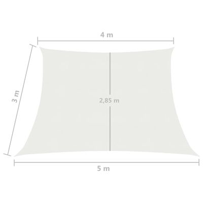 vidaXL solsejl 160 g/m² 4/5x3 m HDPE hvid