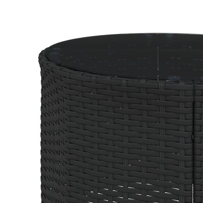 vidaXL sofasæt til haven 3 dele halvrund polyrattan sort