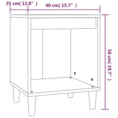 vidaXL sengeborde 2 stk. 40x35x50 cm hvid