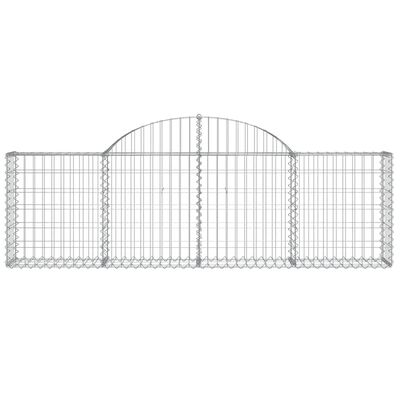 vidaXL buede gabionkurve 6 stk. 200x30x60/80 cm galvaniseret jern