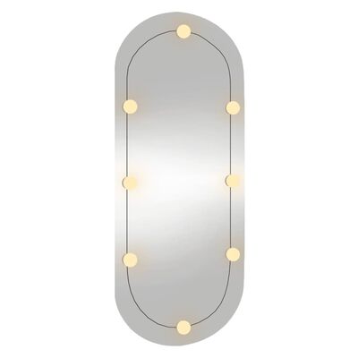 vidaXL vægspejl med LED-lys 40x90 cm oval glas