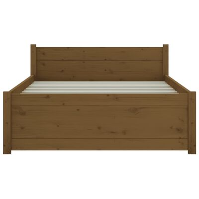 vidaXL sengeramme 75x190 cm Small Single massivt træ gyldenbrun